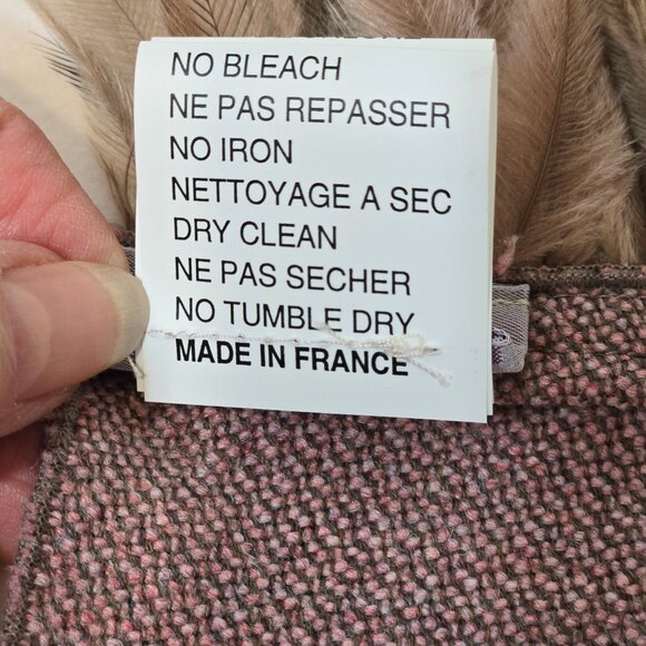 VTG Emu Feather Designer Wool Scarf Stella Cadente PARIS ~ Boho Parisian Style - Picture 12 of 16